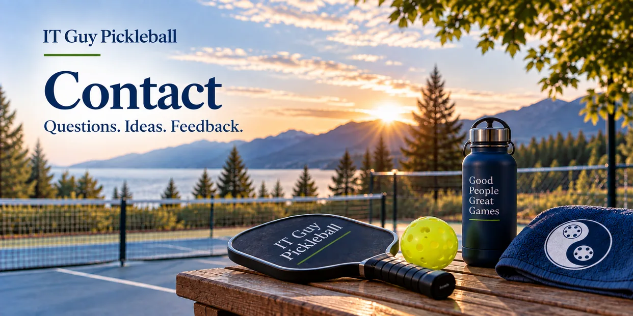 Sunset pickleball court beside a mountain lake