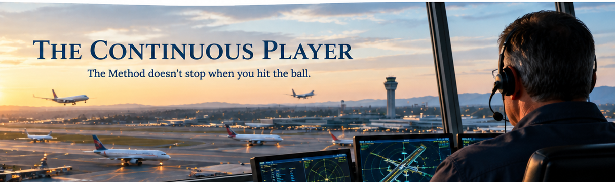Air traffic controller continuously observing aircraft moving through an active airport